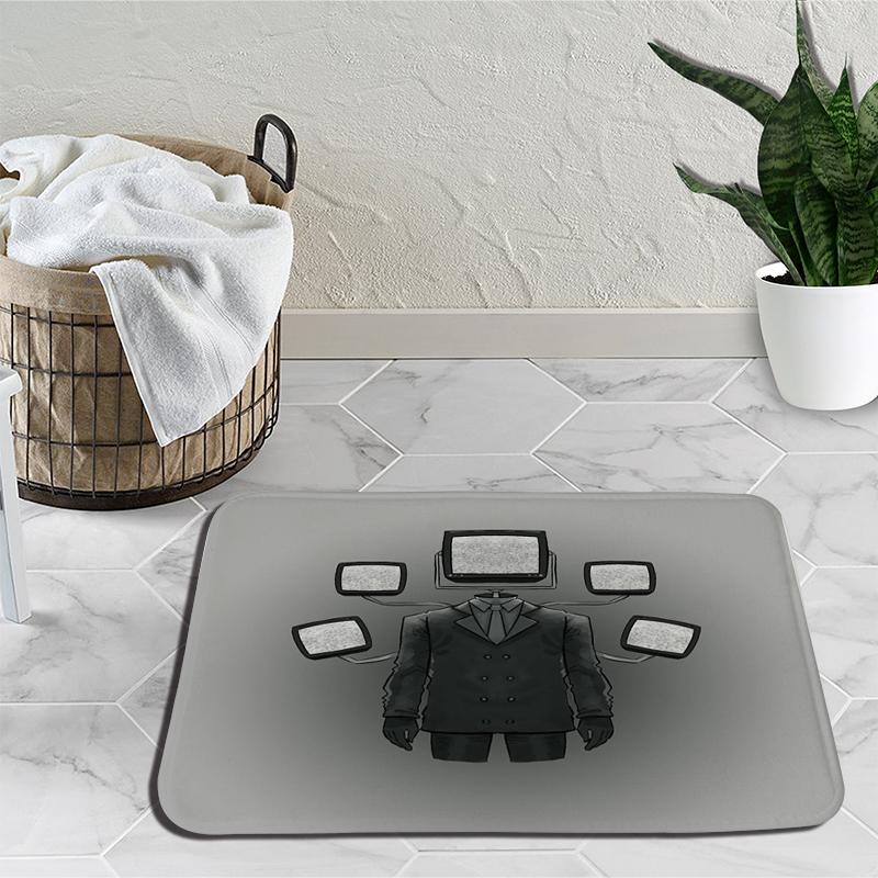 Skibidi Toilet Door Mat Speakerman Camera Man Soft Tufted Bedroom Bedside Carpet Home Decoration Area Rug Cartoon Kitchen Bath Mat