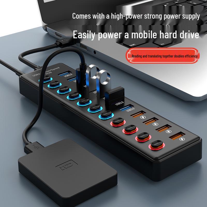 Высокоскоростной USB 3.2 хаб-разветвитель на 10 портов и док-станция