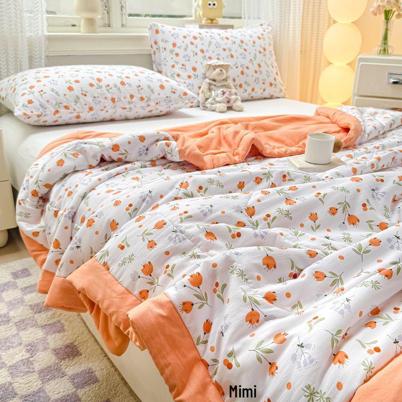 Летнее стеганое одеяло Jieliya Fantasy Floral Trail из стираного хлопка