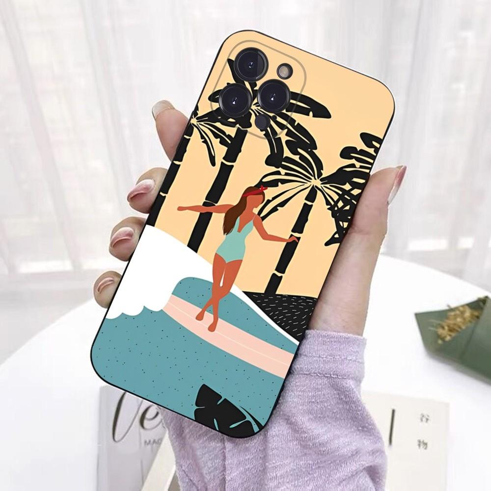 Чехол для телефона "Девушки на серфе" для iPhone 15 6 7 8 Plus 11 12 13 14 Pro SE 2020 MAX Mini X XS XR Задний чехол Funda