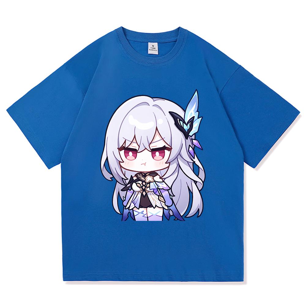 Футболка Genshin Impact Skirk Горячая Мода Мужская/Женская Эстетичная Смешная Милая Графическая Футболка Высокого Качества Повседневные Хлопковые Футболки