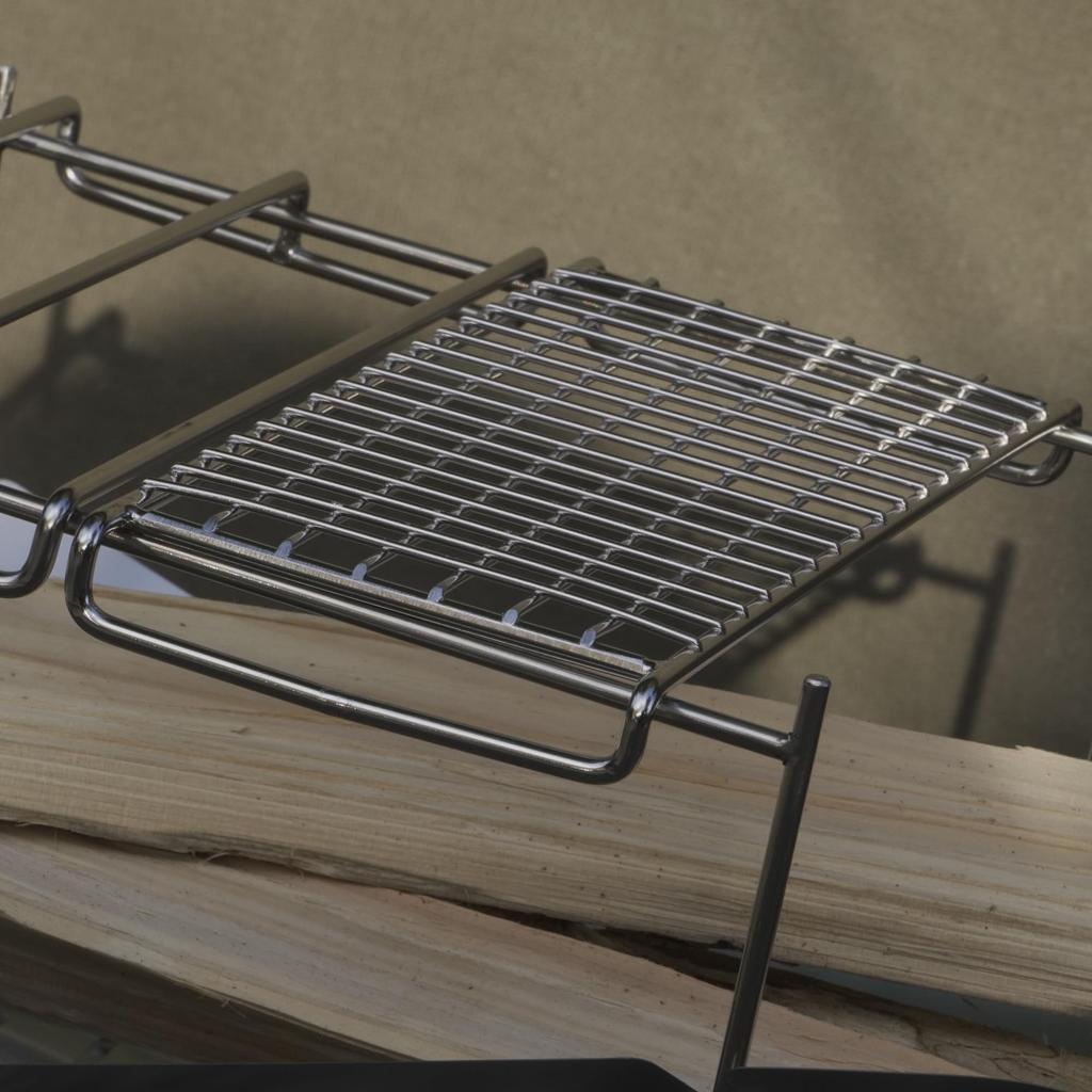 CAMPING MOON A4 Size Lightweight Bonfire Grill, Mesh Type, 2-Piece Set, Stainless Steel Grates, MTG-2G