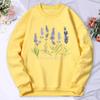 Fashion Womens Pullover Beautiful Lavender Printing Hoodie Comfortable Crewneck  Soft Sweatshirt Autumn Winter Female Tops