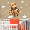 Cartoon Creative Bear Pilot Flying Plane Children's Room Bedroom Home Decoration Wall Stickers