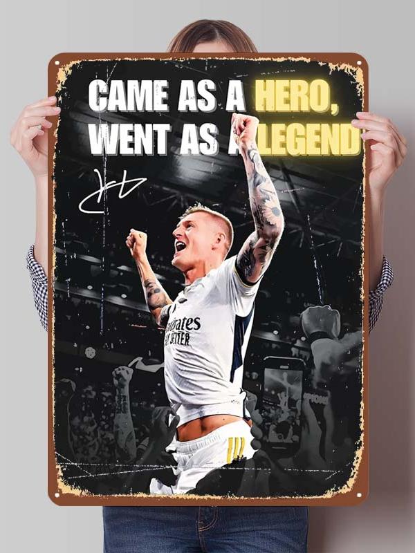 Плакаты Тони Крооса Футболист Знак Декор Игровой Комнаты На Заказ Металлические Жестяные Таблички для Украшения Стен Комнаты Декор Ванной Комнаты