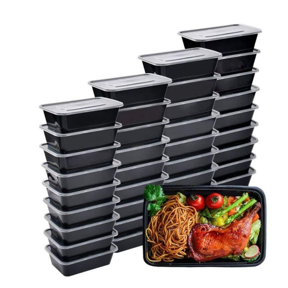 5Pcs/set Large Capacity Disposable Food Containers Plastic Lunch Box Creative Fridge Storage Boxes