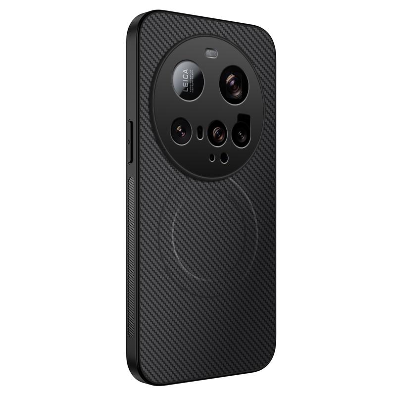 Чехол для Xiaomi 15 Ultra, совместимый с MagSafe, WANLONFENG Серия TQ, Текстура углеродного волокна, ПК ТПУ, Чехол для телефона