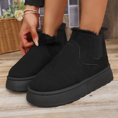 Осень и зима новые женские ботинки на толстой подошве, хлопковые ботинки, теплые и бархатные, эластичные ботильоны 44