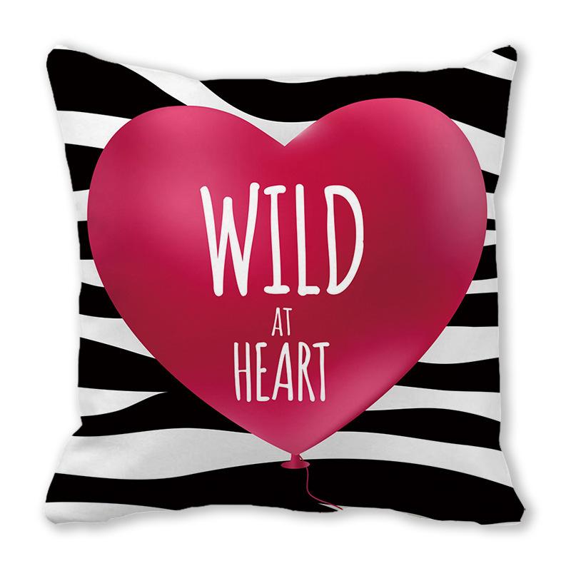 Big Love Valentine'S Day Digital Printing Short Plush Pillow Covers Decorative For Car Sofa Office Cushion Cover Home Goods