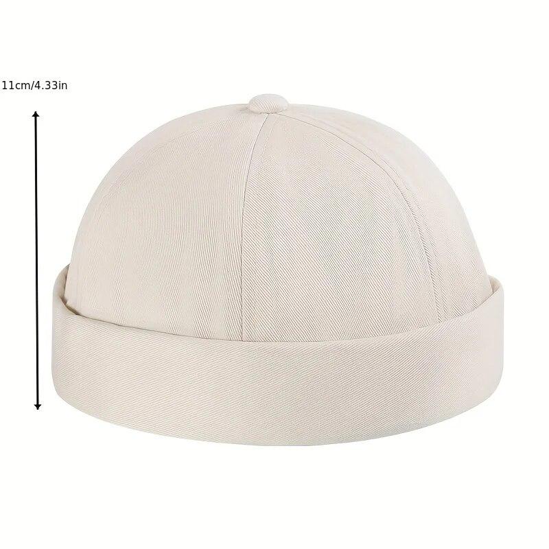 Fashion Brimless Caps Vintage Dome Hat Fashion Beanies Cotton Adjustable Unisex Men Women Hip Hop Hats Versatile Melon Skin Cap