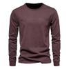 Men O-neck Cotton Long Sleeve Men's T-shirt Solid Color Letter Print Casual T Shirts for Men New Spring Tops Tee Men Clothing