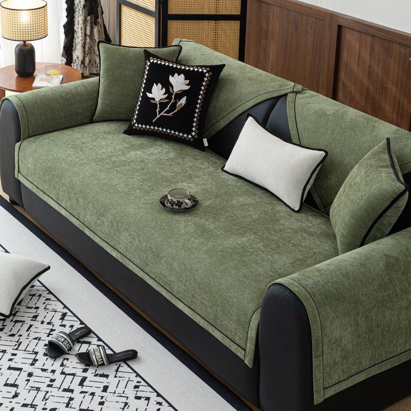 Sofa Cushion Universal In All Seasons, New Light Luxury High-End Non-Slip Leather Sofa Cushion, Chenille Sofa Cover Towel