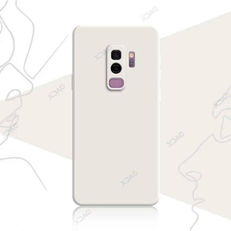 Роскошный квадратный жидкий силиконовый чехол для Samsung Galaxy S9 Plus SamsungS9Plus 360 мягкий чехол для телефона водонепроницаемый чехол