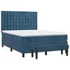 3138089 vidaXL Divan Bed and Mattress Dark Blue 140x200cm Velvet