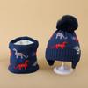 2Pcs Set Warm Baby Beanie Cap Cartoon Dinosaur Kids Ear Protection Hats Cute Scarf Set  Winter