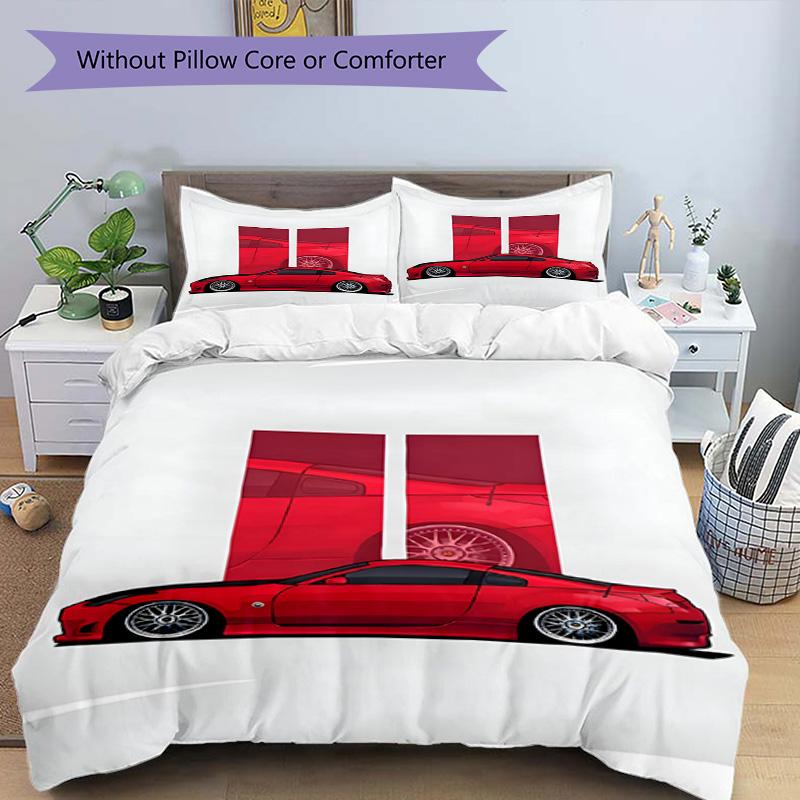 3pcs Duvet Cover Set (1*Duvet Cover + 2*Pillowcase, Without Core), Fast & Furious Print Bedding Set, Bedroom Decor, All‑Season, Birthday Gift