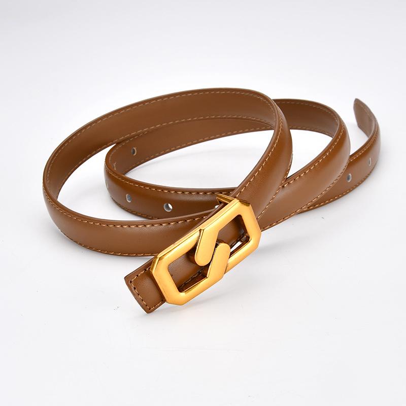 Модное платье-свитер Тонкий пояс для женщин Ретро корейский стиль Тонкий пояс для женщин Ремень для джинсов на молнии