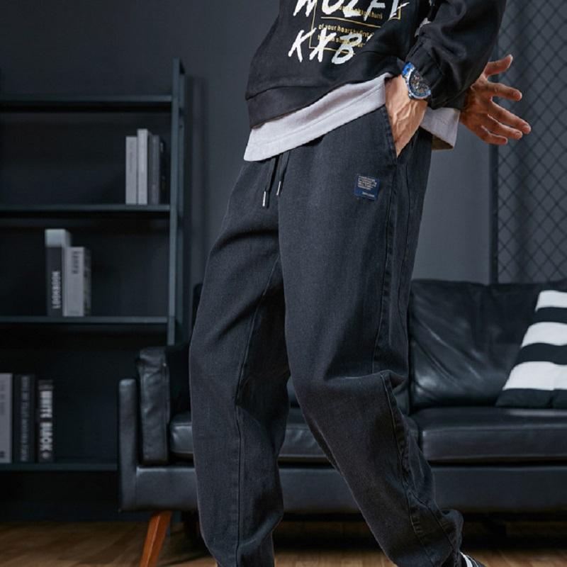 Модные синие весенне-летние джинсы-карго, мужские уличные джинсовые брюки-джоггеры, мужские мешковатые джинсовые брюки-шаровары