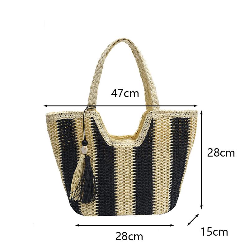 Leisure Grass Woven Bag for Women With Large Capacity New Summer Single Shoulder Commuting Woven Bag Beach Bag