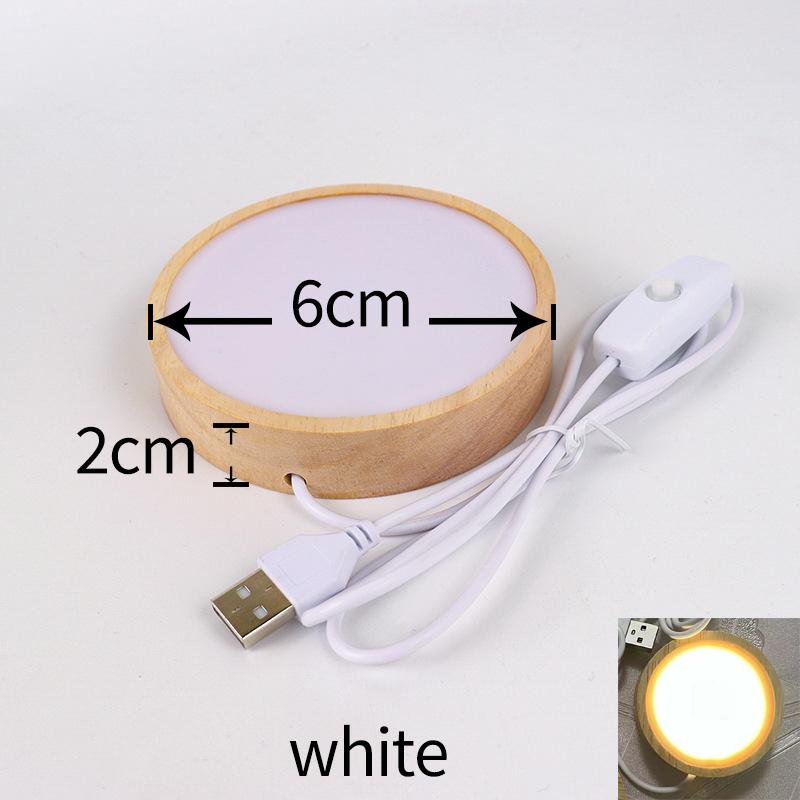 1/2/4Pcs Round Wooden LED Night Light Base for Decorative Holder Display Stand For Crystals Glass Ball Decor Art Ornament