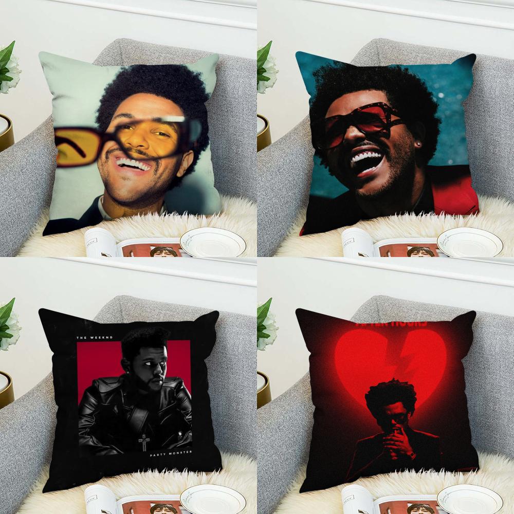 Наволочка для подушки The Weeknd для автомобиля, дивана, декоративная для дома, двусторонняя печать, плюшевая квадратная подушка-плед, чехол
