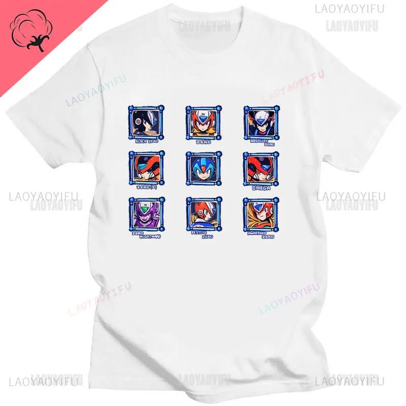 Официальная мужская футболка с выбором персонажа Megaman Футболка с принтом по видеоигре Mega Man Модная летняя хлопковая повседневная мужская футболка в подарок