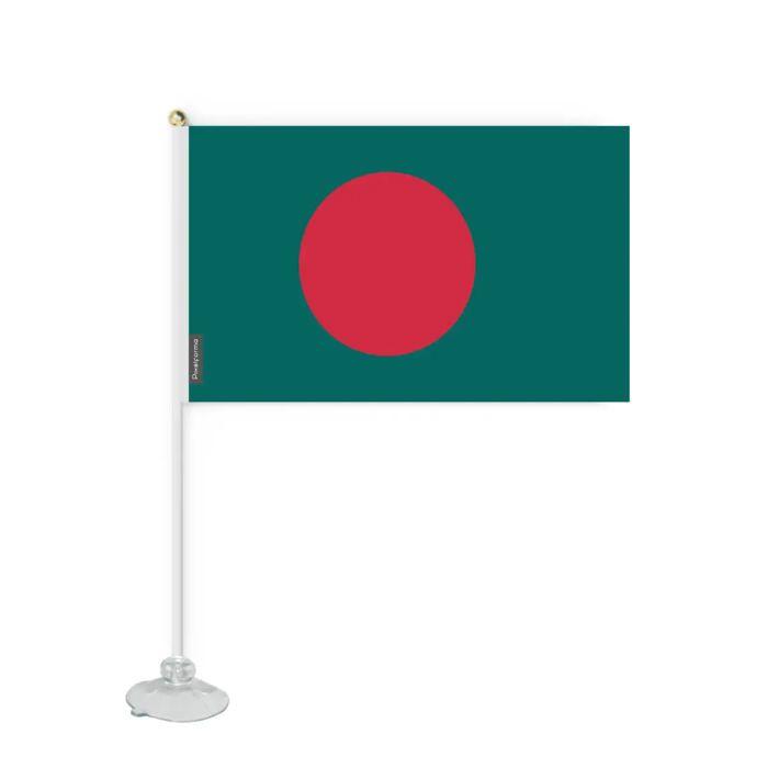 Drapeau - Bangladesh - Mini Drapeau Ventouse - 20 X 30 Cm - Polyester - Impression Recto/Verso