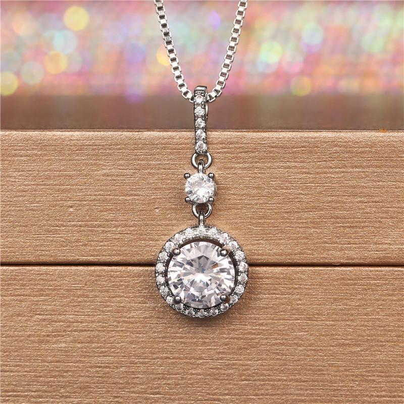 Новый блестящий кристалл кубического циркона свадебное ожерелье высокого качества с серебряным покрытием модные роскошные женские украшения