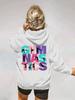 Athlete Silhouette Themed Children's Hooded Sweatshirt, Autumn and Winter Warm Fleece Fashion Pullover Sweatshirt