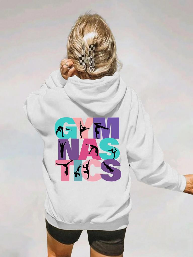 Athlete Silhouette Themed Children's Hooded Sweatshirt, Autumn and Winter Warm Fleece Fashion Pullover Sweatshirt