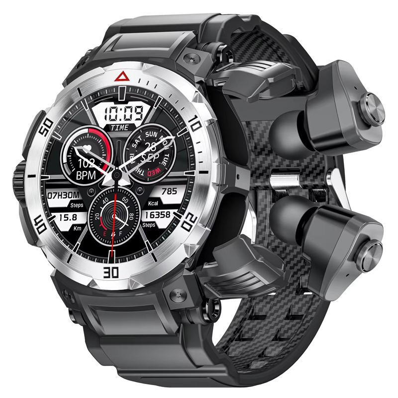 GT100 Pro Наушники Смарт-часы Новое обновление 2-в-1 Беспроводная TWS Комбо Bluetooth Разговорные наушники Воспроизведение музыки Гарнитура Смарт-часы