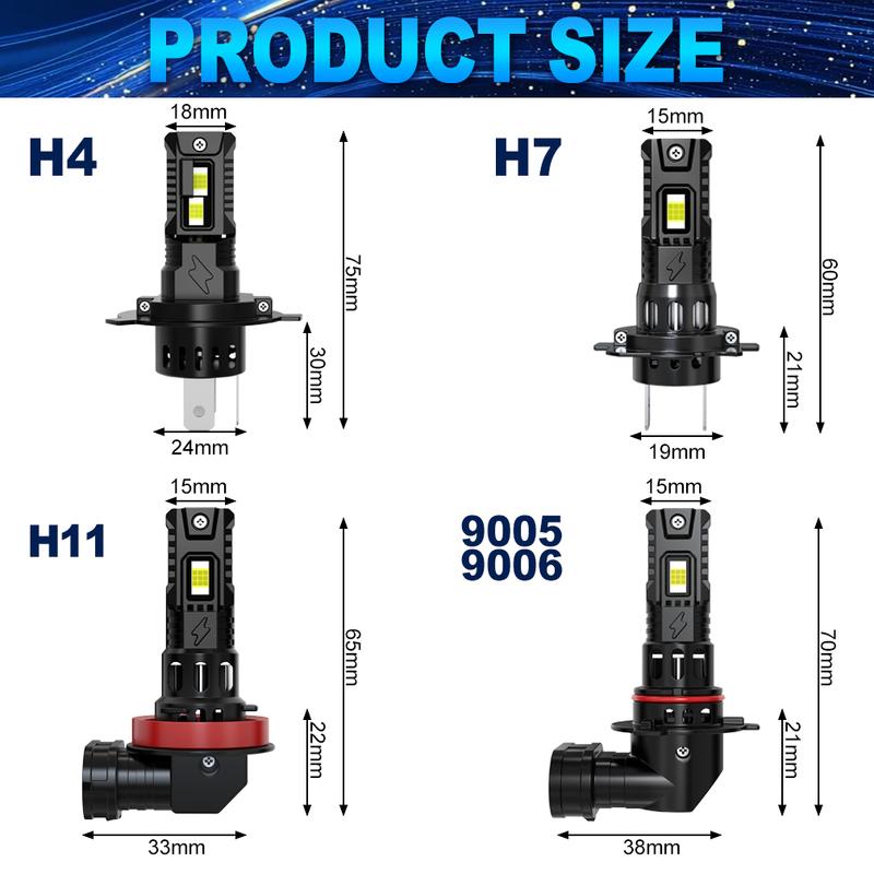 TOAUTO H7 Led Lights 25000LM 70W H4 Led H11 H8 Hb3 9005 Hb4 9006 Car Headlight Bulbs Canbusr Auto Turbo Fog Lights 6500K 12V 24V