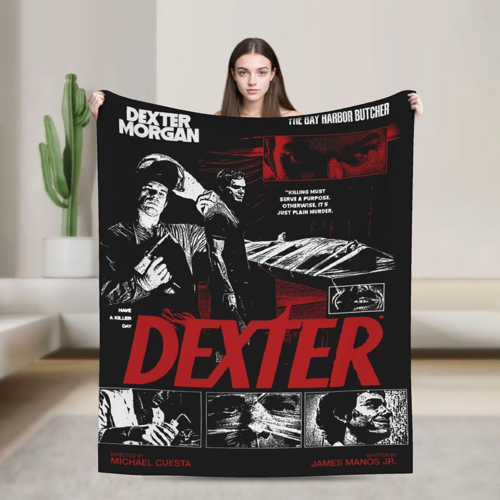 Dexter TV Show Movie Poster  Blanket Flannel Spring Autumn Morgan  Lightweight Thin Throw Blankets for Sofa Car Bedding Throws