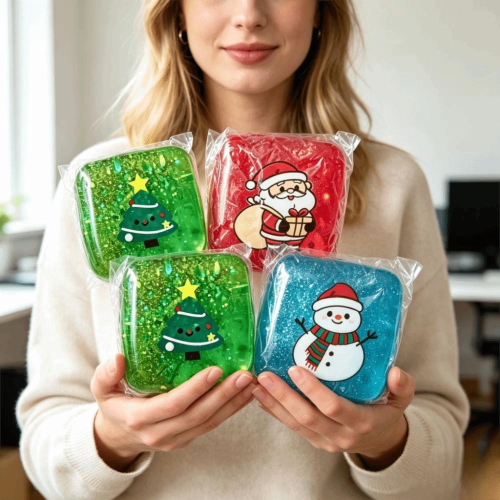 Slow Resbound Squeeze Toys Cube Shape Christmas Squishy Toy Christmas Squeeze Toys Christmas