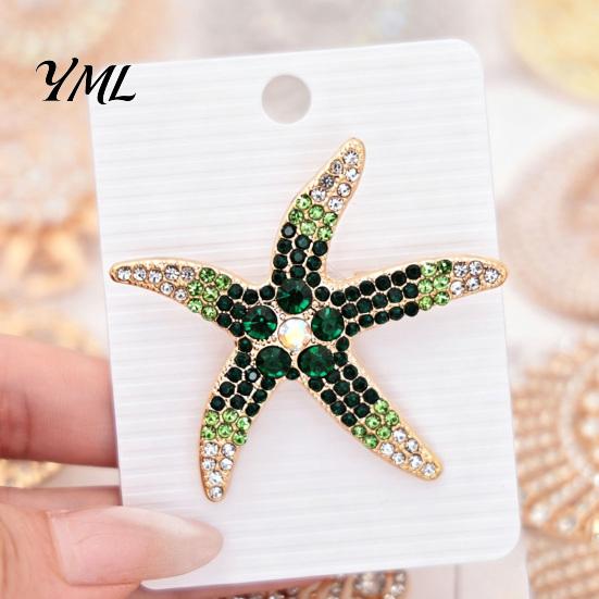 Starfish Brooch Pins Vintage Rhinestone Brooch, Ocean Metal Lapel Pin, Marine Life Clothing Accessories Sea Animal Jewelry for Suit Dress Coat