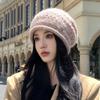 Шапка женская универсальная шапка Baotou из кроличьей шерсти, большая окружность головы, теплая защитная шапка для ушей, вязаная шерстяная шапка, толстая