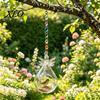 Decorative Hanging Bird Station Glass Angel Feeder, Outdoor Wild Elegant Garden Decor for Birds Feeder Small Birds, Yard Porch Eco Friendly