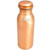 Prisha India Craft Pure Copper Bottle, Seamless Lacquer Coated Design, Capacity 500 ML (Brown)