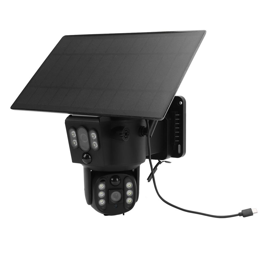 Solar Security Camera 8MP 4K Dual Lens Wireless Full Color Night Vision 2 Way Talk Human Detection I