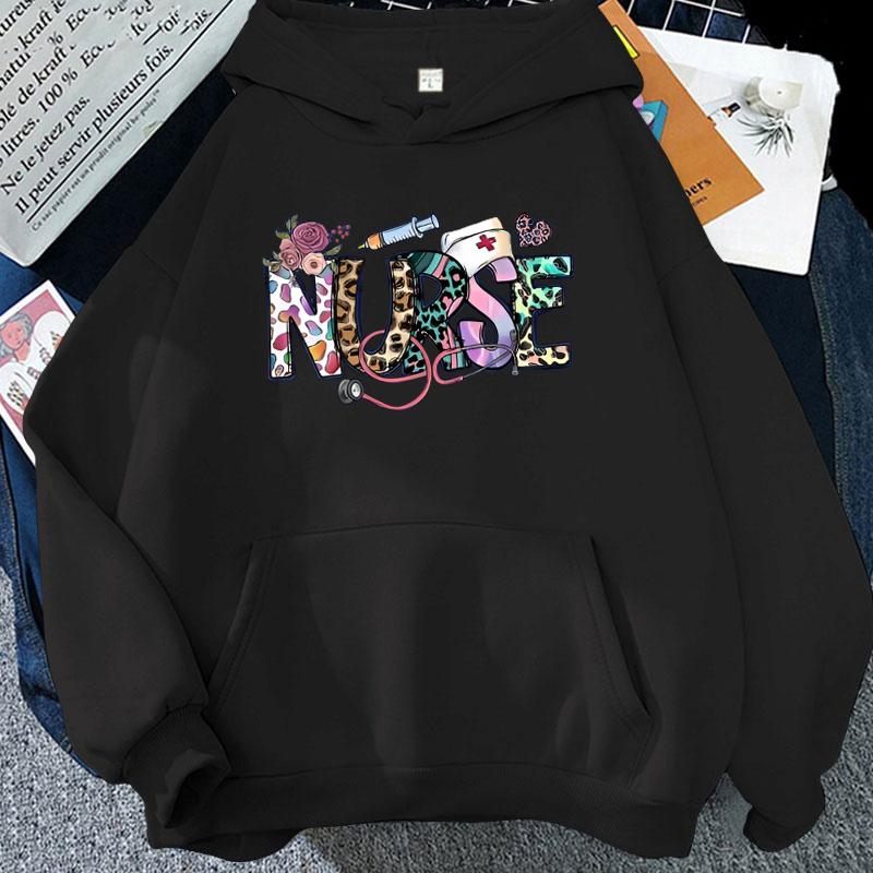 Fashion Unisex Nurse Printed Hoodies Men Women Casual  Long Sleeve Hoodie Pullovers Teens Outdoor Sweatshirts