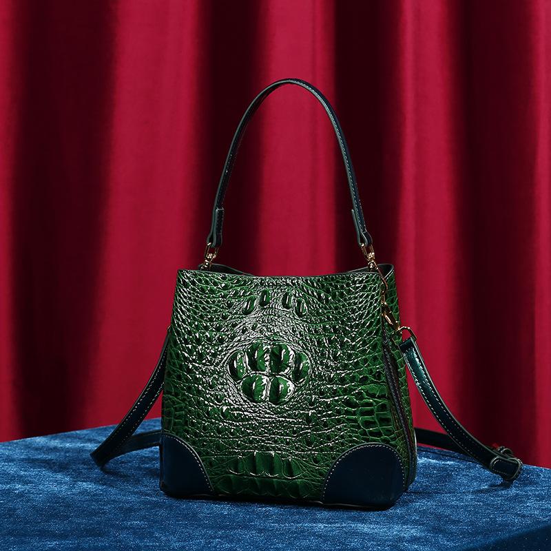 Сумка через плечо на одно плечо, сумка из крокодиловой кожи, женская новая осенне-зимняя модная ретро кожаная сумка 2023 года, женская портативная сумка-мешок