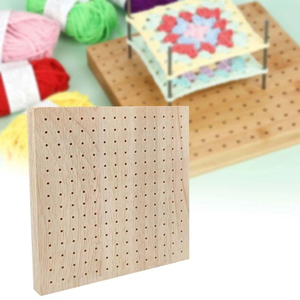 Square Crochet Blocking Boards Wooden Knitting Board Pottery Clay Base Plug Board Needlework