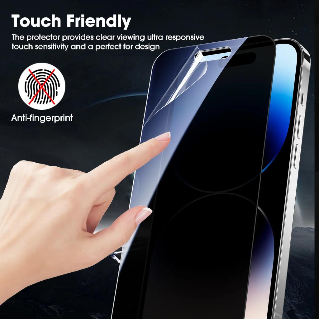 3 шт. мягких защитных пленок для экрана iPhone 17 Pro Max с защитой от посторонних глаз, полностью закрывающих экран, из мягкого гидрогеля для iPhone 17, 17 Air, 17 Pro.