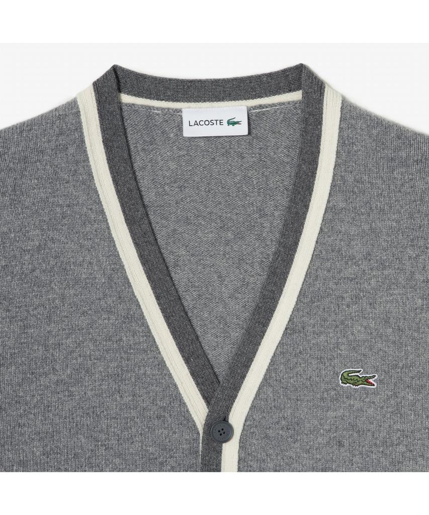 Мужской шерстяной кардиган Lacoste с V-образным вырезом Ah660E-55N Cca