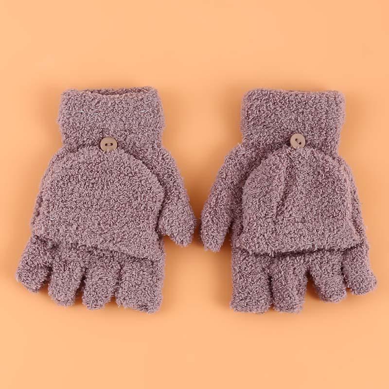 Модные женские зимние теплые варежки на запястье, теплые перчатки
