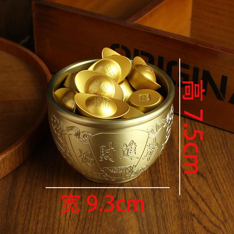 Brass Cylinder Five-way God of Wealth Cylinder Home Desktop Creative Ingot Ornament Pure Copper Metal Handicrafts Copper Handicrafts