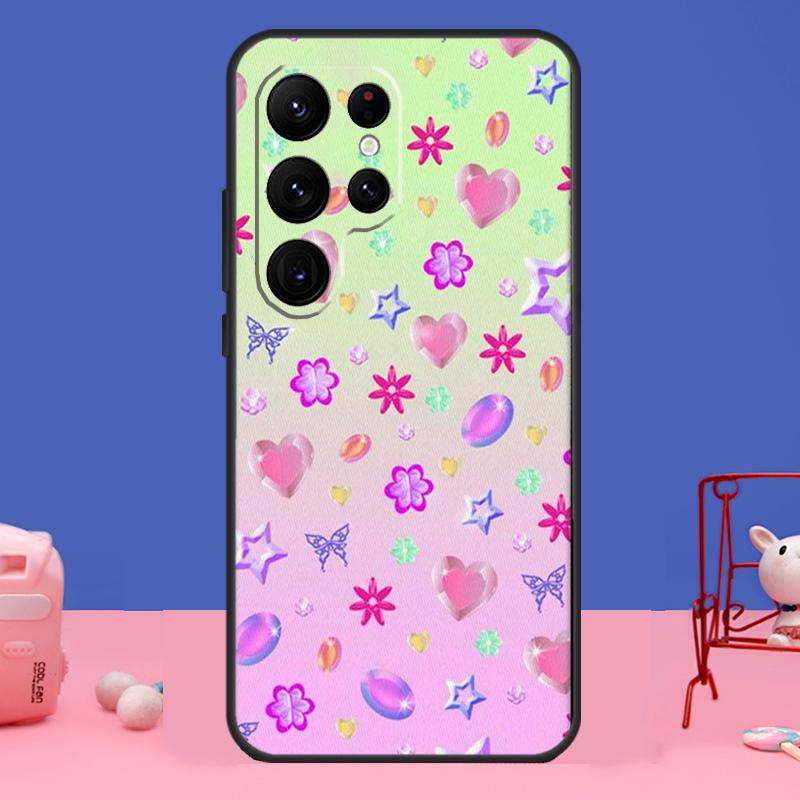 Синий чехол Tie Dye Groovy Shroom Patchwork для Samsung Galaxy S24 S23 S22 Ultra S20 S21 FE Note 20 S8 S9 S10 Note 10 Plus Cover