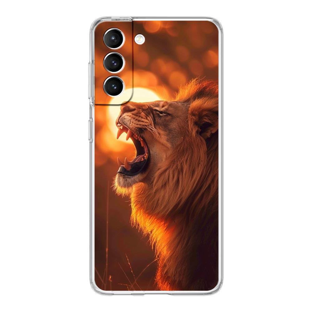 Phone Case For Samsung Galaxy S25 S24 S23 FE S22 Ultra S20 S21 5G S10 S9 Plus S10E S8 Soft Clear Cover Lion Alpha Male Cub