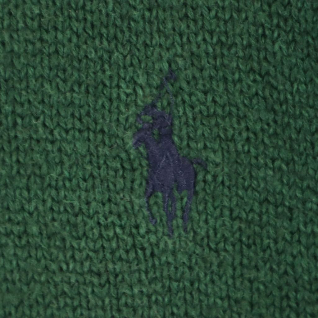 Polo Ralph Lauren Свитер с длинным рукавом M зеленый вязаный Мужской Б/У