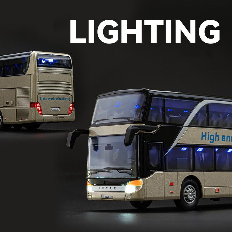 1/50 SETRA Автобус Игрушечная Машина Для Мальчика Литая Металлическая Модель Для Детей Инерционный Миниатюрный Звук Свет Образовательная Коллекция Подарок Ребенку